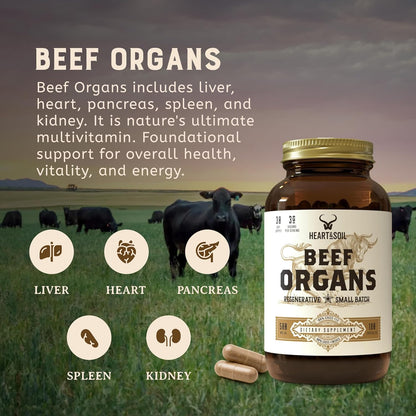 HEART & SOIL – Órganos de Res 100% Alimentados con Pasto – 3000mg – 180 Cápsulas – Image 9