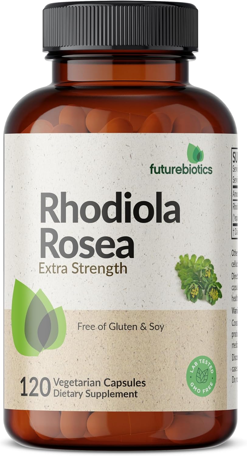 Futurebiotics Rhodiola Rosea en Polvo – Cápsulas Vegetarianas Adaptógenas, 120 Unidades