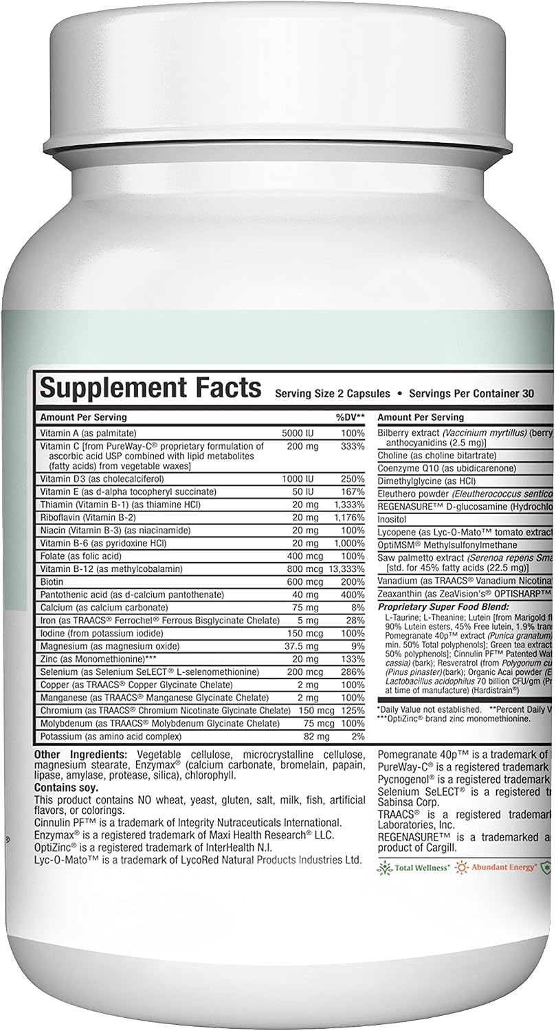 Multivitamin 50 Plus – Daily Multivitamin for Women 50+ with Vitamin B12, A, D, C, Zinc, Magnesium & More – Energy, Immune & Heart Support – Non-GMO