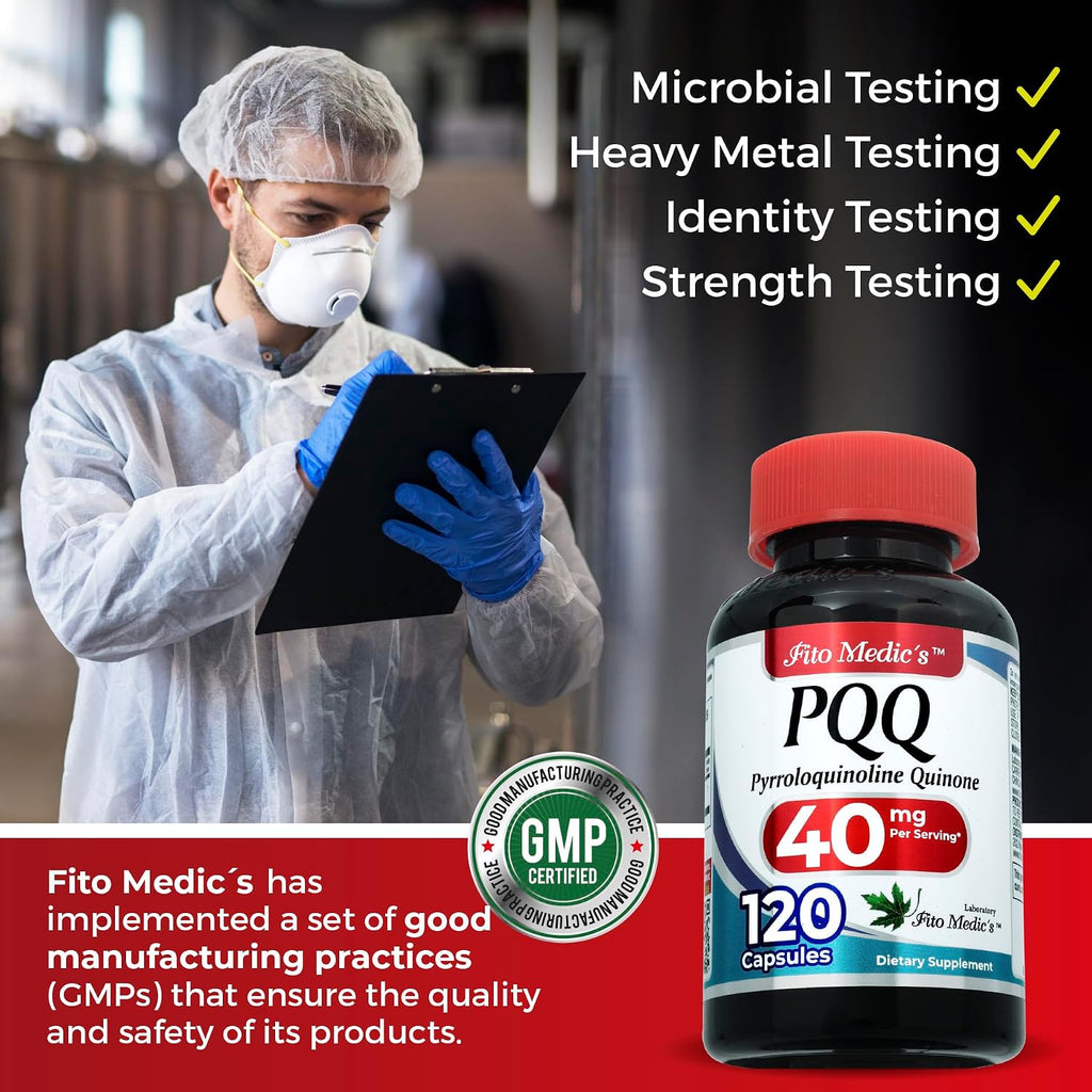 FITO MEDIC'S Lab PQQ 40 mg – 120 Cápsulas – Pirroloquinolina Quinona