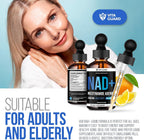 Vita Guard Pure NAD+ Líquido Gotas 1000mg - Fórmula de Nicotinamida - Vegano y No OGM - Sabor Natural a Limón y Naranja
