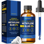 WoldoHealth DMSO 10% con Azul de Metileno 1% - Frasco de Vidrio de 100 ml con Cuentagotas, Libre de Formaldehído y Alcohol, Solución Analítica