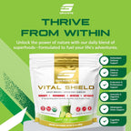 Granite Nutrition Vital Shield - Superalimentos Verdes Orgánicos con Champiñones y Cereza Ácida – Apoya Energía, Inmunidad y Salud Digestiva – Sabor Limón Lima (30 Raciones)