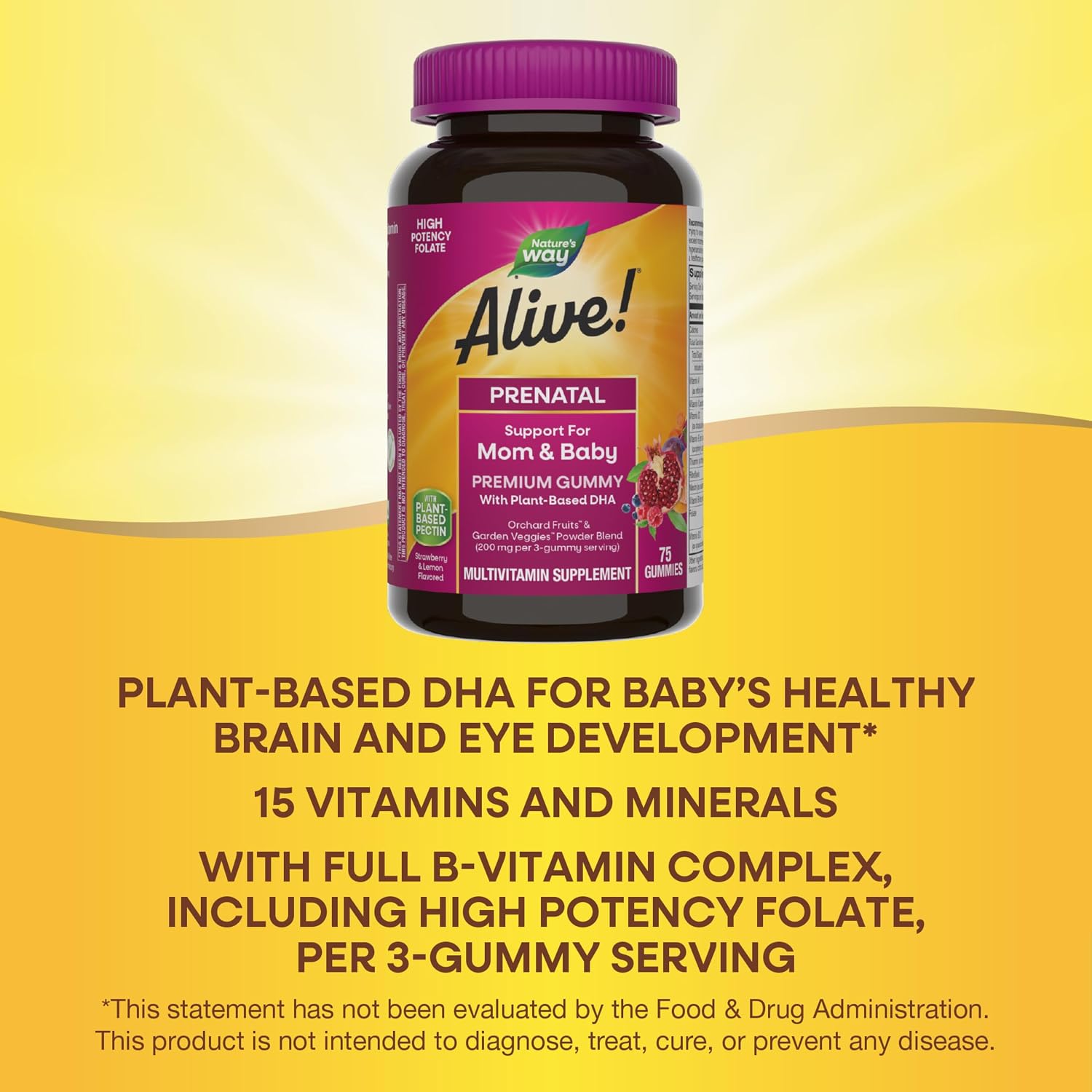 Nature's Way Alive! Multivitamínico Prenatal Premium en Gomitas - 75 Gomitas