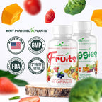 Fruits & Veggies Cápsulas - Superalimento Natural con Vitaminas y Minerales - Suplemento de Frutas y Verduras para Adultos (Paquete de 6, 90 Cápsulas cada uno)