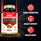 Mecisco NAD+ Suplemento con Nicotinamida Ribósido, Quercetina, Resveratrol, Cúrcuma, Rhodiola Rosea y Astrágalo - 60 Cápsulas