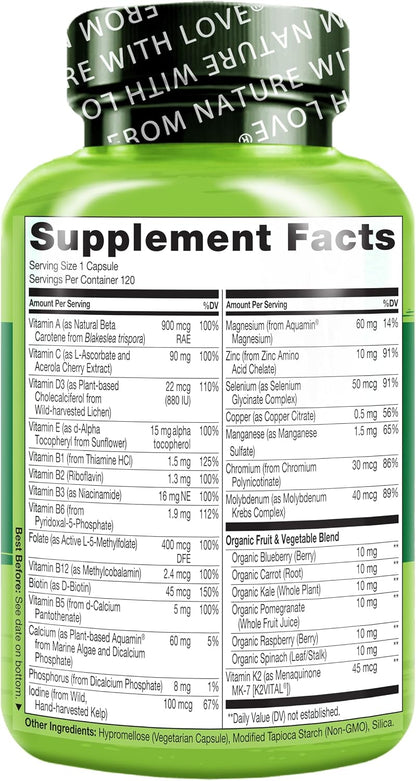 NATURELO Multivitamínico Diario para Mujeres 50+ (Sin Hierro) - Apoyo Menopausia - 120 Cápsulas – Image 9