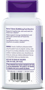 Natrol Biotin 10,000mcg, 60 Fast Dissolve Tablets