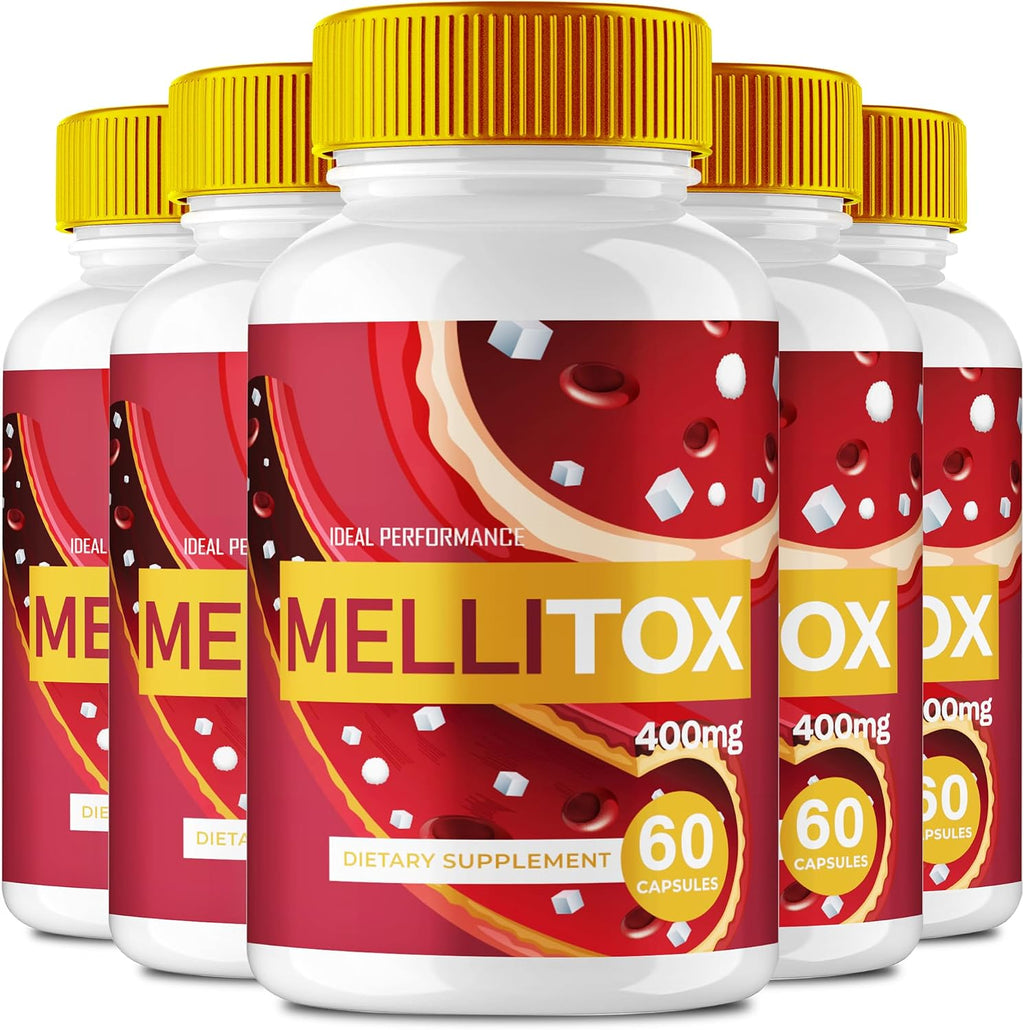 MelliTox Capsules, Overall Health and Wellness Supplement Pills - Maximum Strength, MelliTox All Natural Formula Pills, Advanced Health Support Reviews (5 Pack)