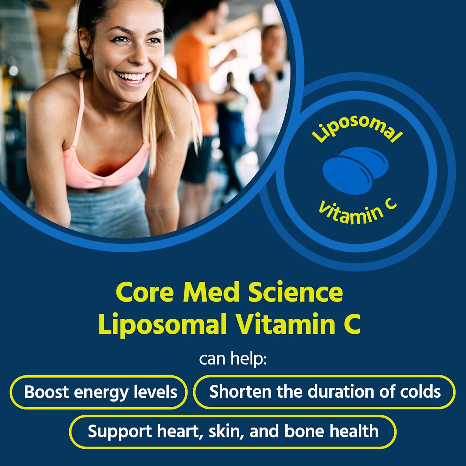 Core Med Science Vitamina C Liposomal 1000mg, 270 Cápsulas Blandas