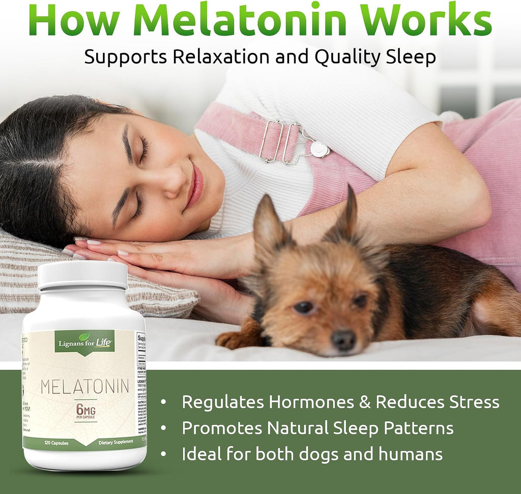 Melatonina para Perros y Personas, 6 mg - 120 Cápsulas