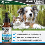 Vetflix Suplemento Líquido para Vías Urinarias y Riñón para Perros y Gatos, 59 ml