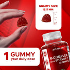 Vitamatic Complejo B en Gominolas con Vitamina C e Inositol - Sabor Natural Fresa - 60 Gominolas
