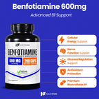Healthfare Benfotiamina 600mg | 200 Cápsulas Veganas | Absorción Mejorada