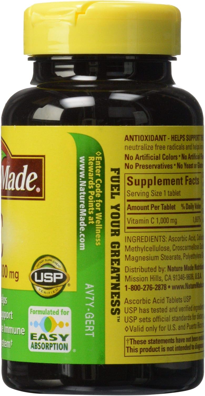Nature Made Vitamina C 1000 mg, 100 Cápsulas
