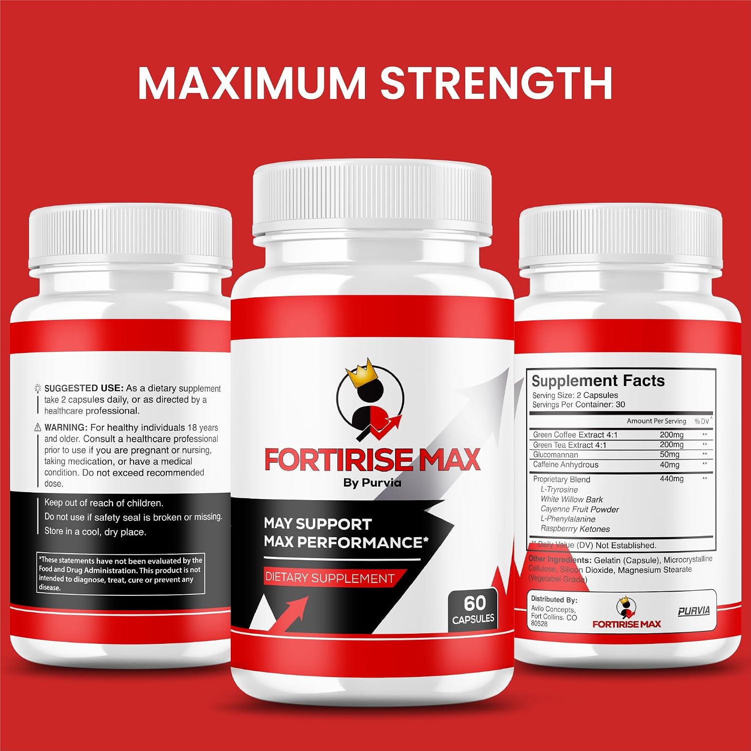 Fortirise Max - Fórmula de Máxima Potencia para Apoyo General al Bienestar, 60 Cápsulas