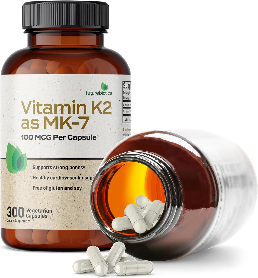 Futurebiotics Vitamina K2 como MK-7 100 mcg, Huesos Fuertes - 300 Cápsulas Vegetarianas