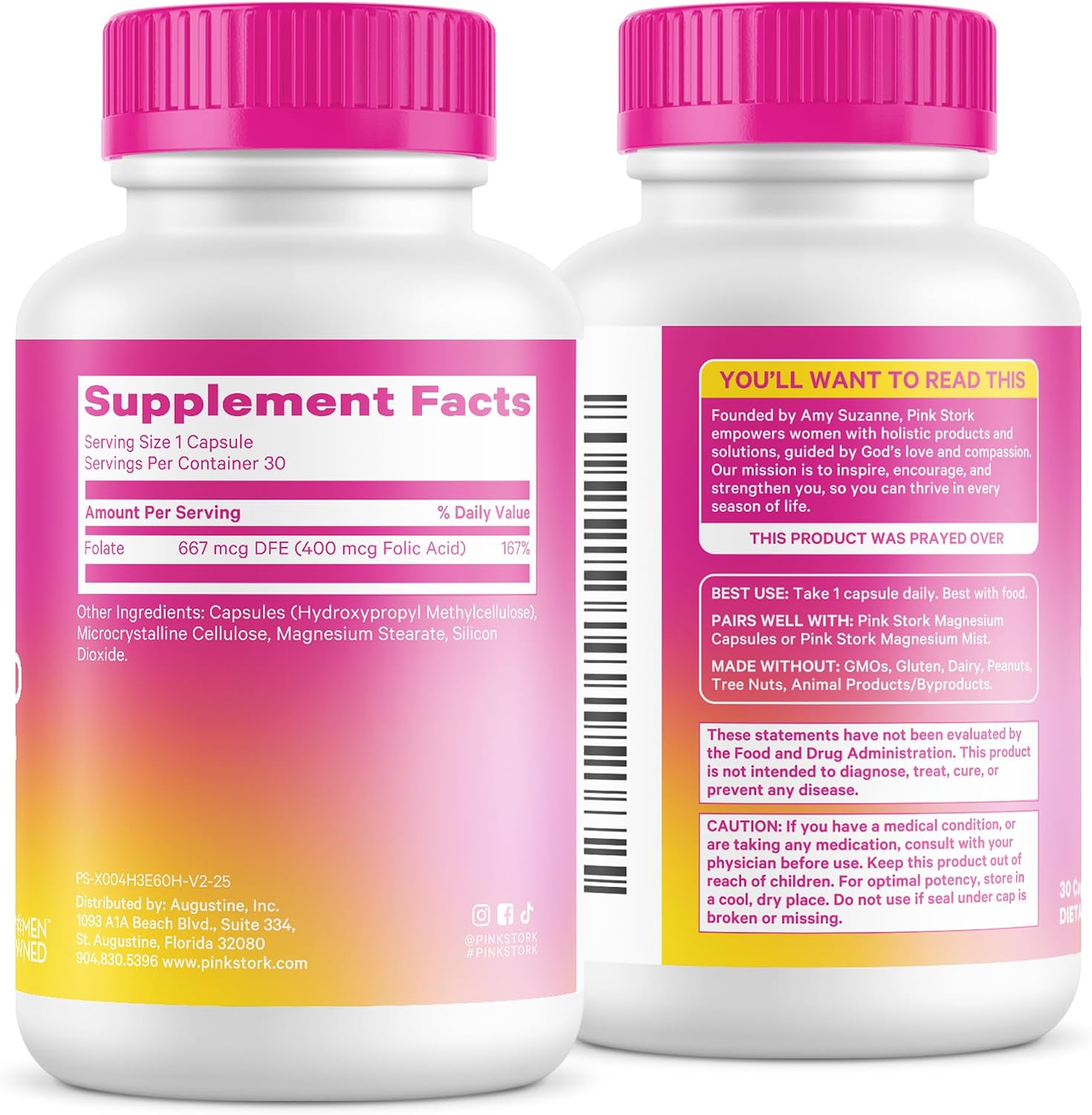 Pink Stork Ácido Fólico 400 mcg – 30 Cápsulas Vegetarianas