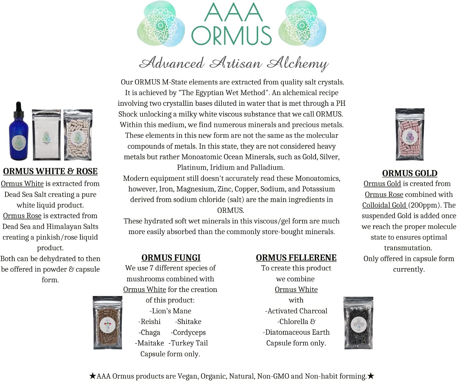 AAA Ormus - Cápsulas de Rosa - 60 Cápsulas - Mezcla Premium de Minerales Oceánicos - Fórmula Vegana