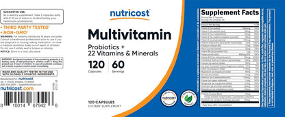 Nutricost Multivitamínico con Probióticos – Vitaminas del grupo B: Ayudan a reducir el cansancio y la fatiga. – Image 6