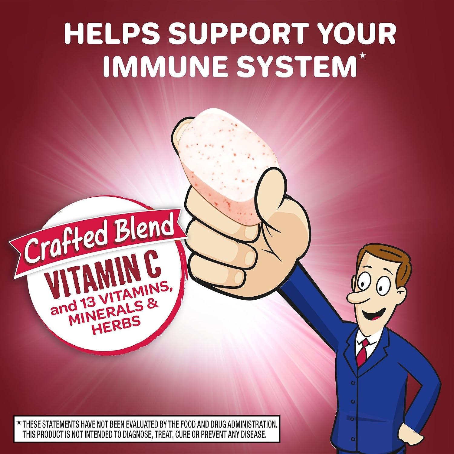 Airborne Vitamina C + Zinc Comprimidos Efervescentes, Frutos Rojos, 1000 mg, 32 Comprimidos (Paquete de 2)