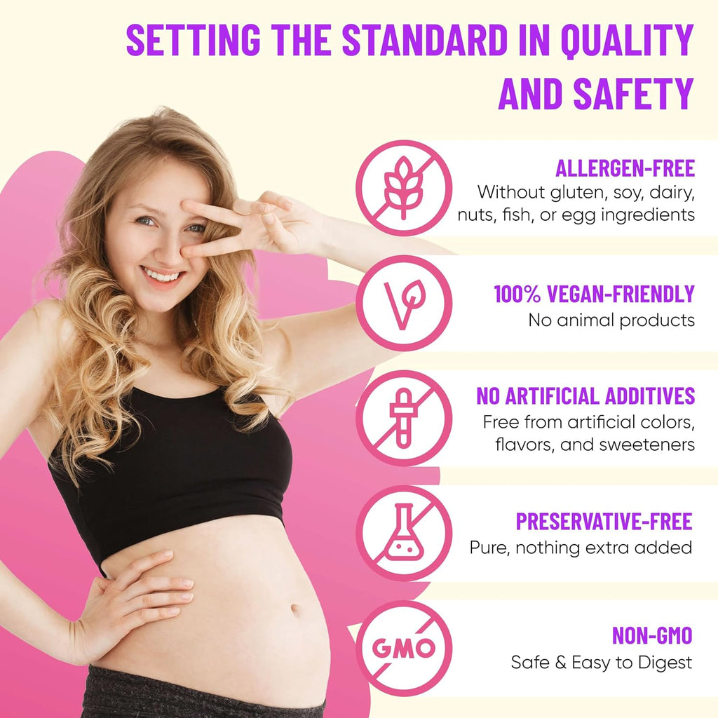 Mama's Select Vitaminas Prenatales – Sin Alérgenos, MTHFR Friendly, Folato Metilado, 1 Vez al Día, Vegano
