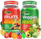 Super Greens Gummies - Complemento Diario de Superalimentos Verdes con Espirulina, Chlorella, Probióticos y Vitaminas, 120 Gominolas