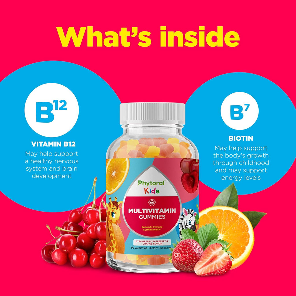 Phytoral Gominolas Multivitamínicas para Niños - Multivitamínico Masticable con Vitaminas y Zinc - 90 Gominolas