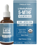 L Metilfolato 15mg con Metil B12 – Alta Potencia – 60 Cápsulas – Triquetra Health