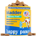 Happy Paws Suplemento de Vejiga para Perros con Arándano y Antioxidantes - 100 Masticables Blandos Sabor Pollo Vegano