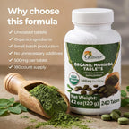 Grenera Organic Moringa Tablets - 500 mg - 240 Tablets