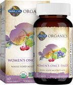 Garden of Life Organics Multivitamínico para Mujeres - Multivitamínico diario con alimentos integrales, hierro, biotina, vegano, orgánico, 60 comprimidos