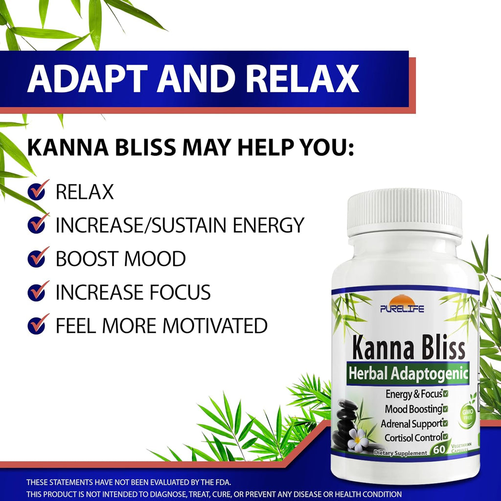 Kanna Bliss - Herbal Adaptogenic (60 Vegetarian Capsules)