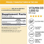 NatureWise Vitamina D3 1000 IU (25 mcg) – 90 Cápsulas Blandas con Aceite de Oliva Virgen Extra Ecológico