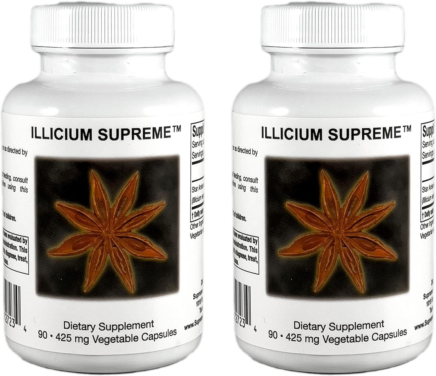 Supreme Nutrition Illicium Supreme - 90 Cápsulas Vegetarianas de Anís Estrellado Puro (Pack de 2)