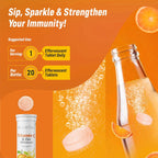 Vitamin C 1000mg Effervescent Tablets - Con Zinc 10mg - Sin Azúcar - 20 Comprimidos