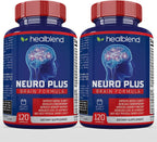 Neuro Plus Brain & Focus Formula - Nootrópico para Cerebro, Concentración y Claridad Mental - 120 Cápsulas