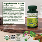 Banyan Botanicals Organic Healthy Kapha – Suplemento Herbal Caliente y Vigorizante – Apoya el Movimiento Sistémico, la Energía Física y la Circulación – 90 Comprimidos – USDA Orgánico