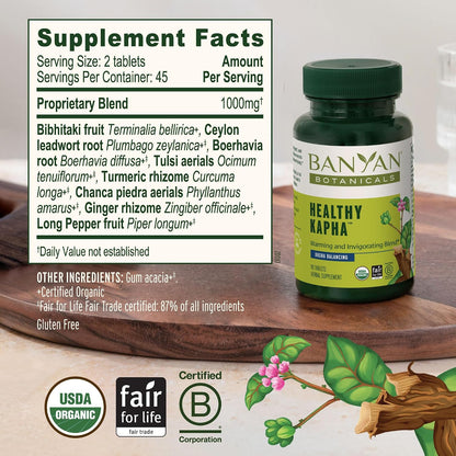 Banyan Botanicals Organic Healthy Kapha – – Apoyo circulatorio: El Tulsi y otras hierbas favorecen la circulación – Image 3