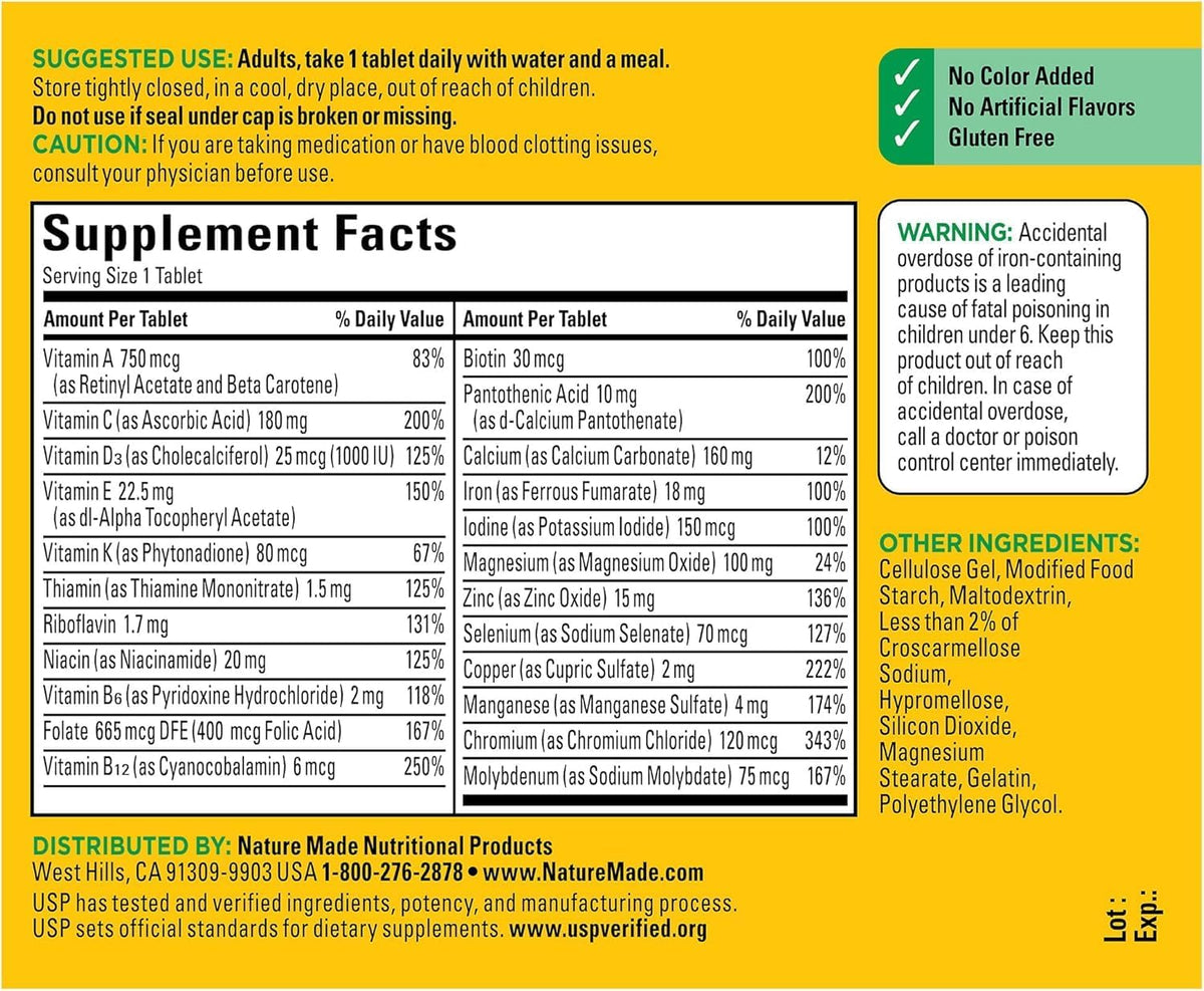 Nature Made Multi Complete Comprimidos - 130 – Favorecen el metabolismo normal de los nutrientes. – Image 4
