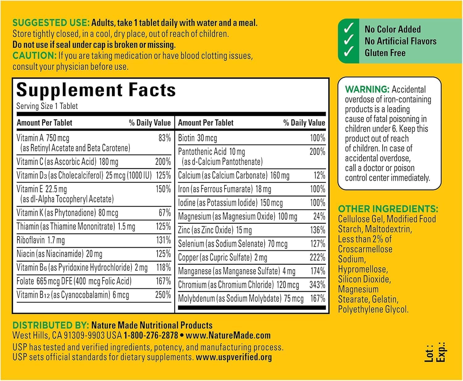 Nature Made Multi Complete Tablets - 130 Tablets (2-Pack)
