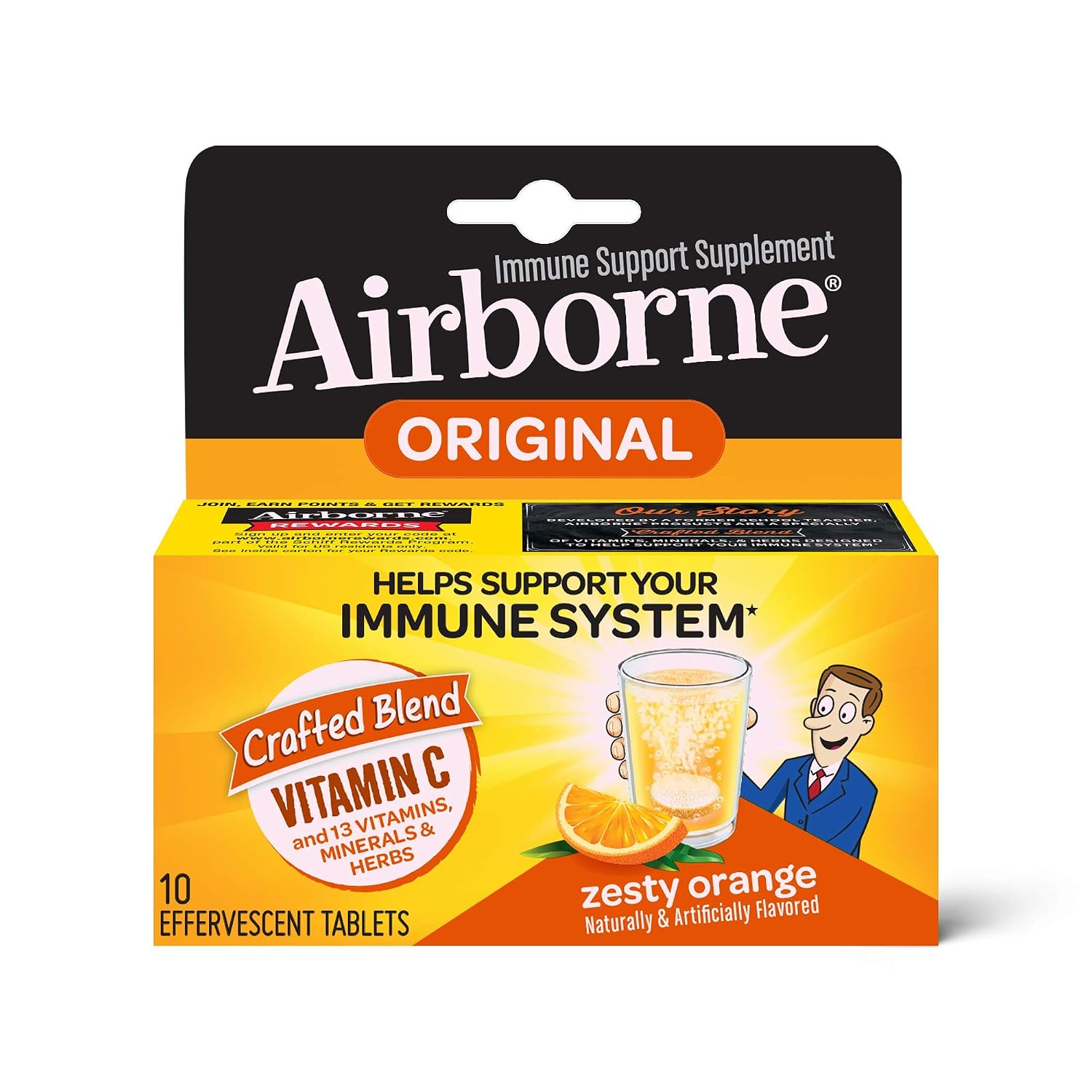 Airborne Naranja Picante Vitamina C 1000 mg Efervescente - Paquete de 3