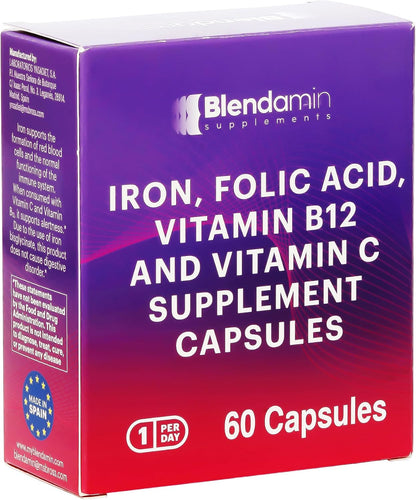 Blendamin Hierro Gluconato Ferroso con – Reducción del cansancio: El hierro, la vitamina C, la B12 y el ácido – Image 3