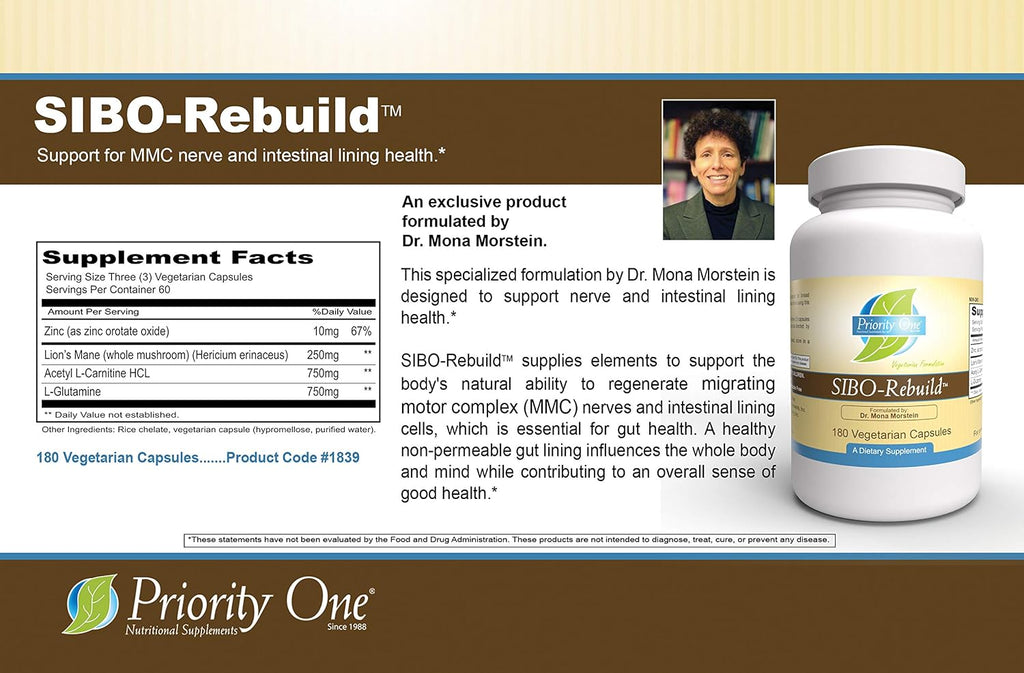 Priority One Vitamins SIBO-Rebuild 180 Cápsulas Vegetarianas