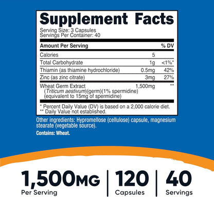 Nutricost Espermidina Extracto de Germen de – 15 mg de espermidina por ración – Image 2