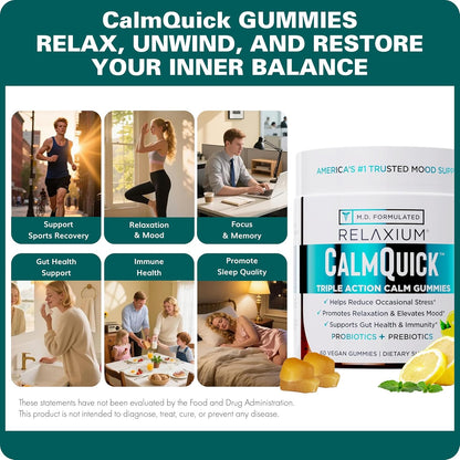 Relaxium Calm Gummies - Gominolas para la Calma, Salud Intestinal y Apoyo Inmune, con Vitamina B6, Magnesio, L-Teanina y – Image 6