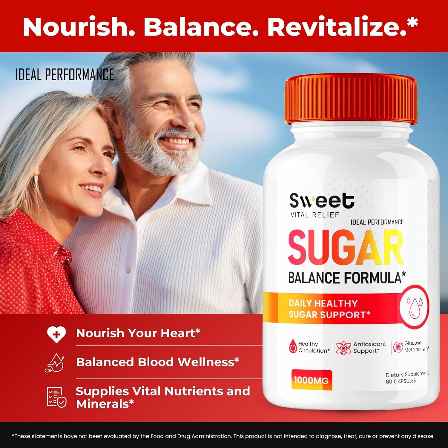 Sweet Vital Relief Blood Balance Formula - Pack de 3 (Suplemento para el Equilibrio Sanguíneo)