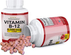NaturalisimoLife Vitamina B12 6000 mcg – Nuggets de disolución rápida sabor fresa – 60 nuggets, Vegano, Sin Gluten