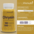 LongLifeNutri Crisina 500 mg – 180 Cápsulas Vegetales