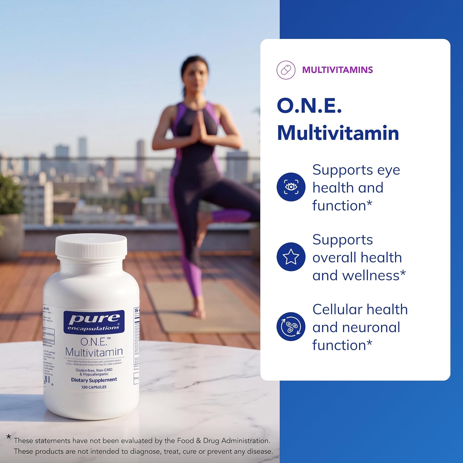 Pure Encapsulations O.N.E. Multivitamínico - Complejo antioxidante con Metafolin, CoQ10 y luteína - 120 cápsulas